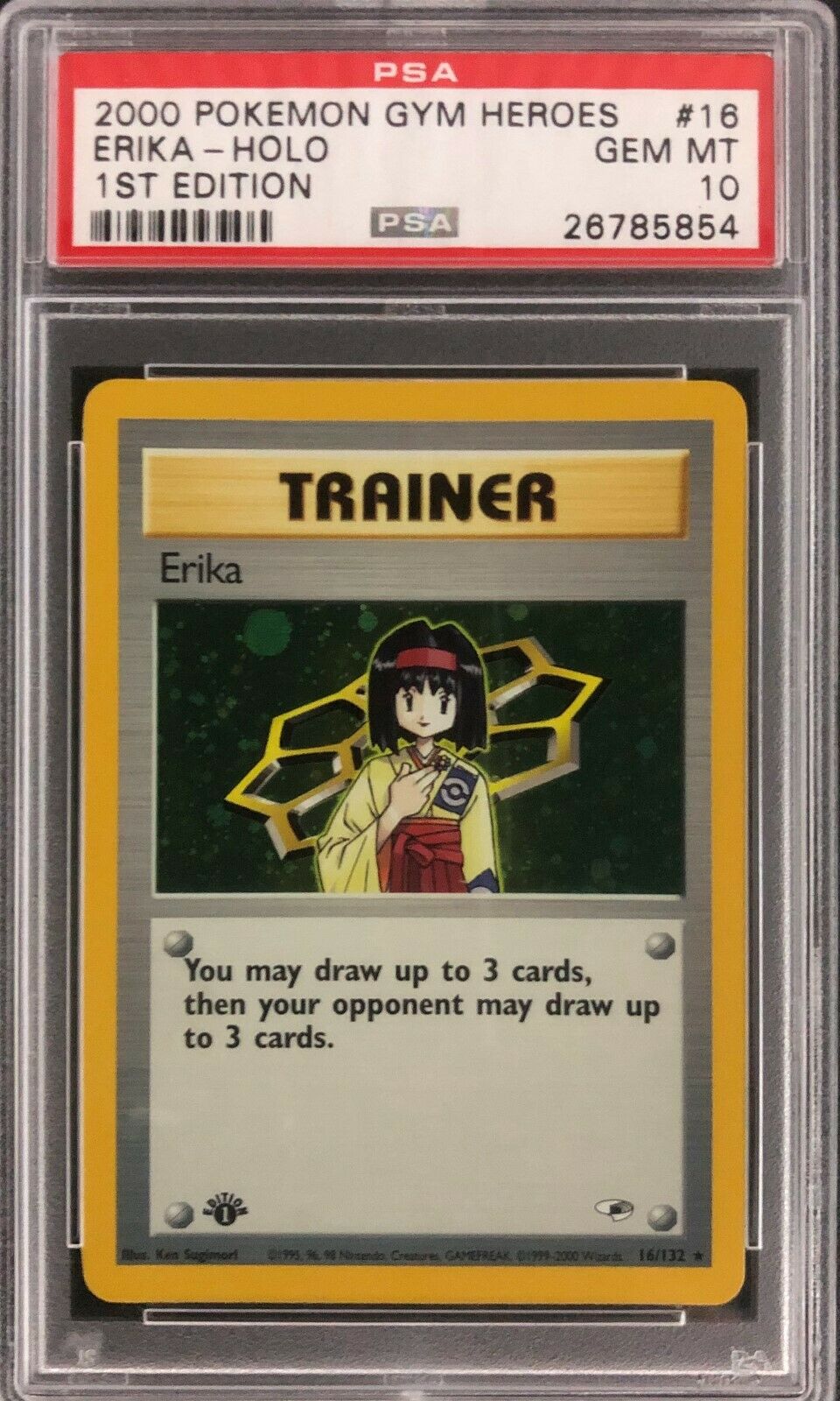 1st Edition Gym Heroes Erika Holo Pokemon Card Mint PSA 10