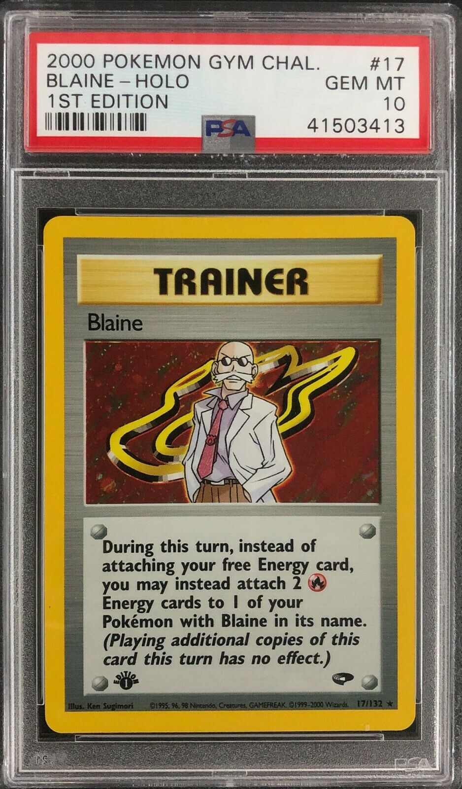 1st Edition Gym Challenge Blaine Holo Pokemon Card Mint PSA 10