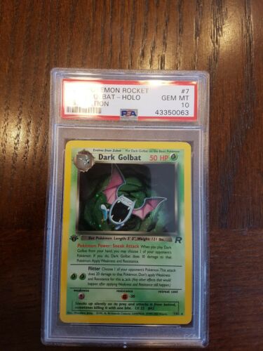 Pokemon Card  PSA 10 1st Edition Dark Golbat  Team Rocket  782