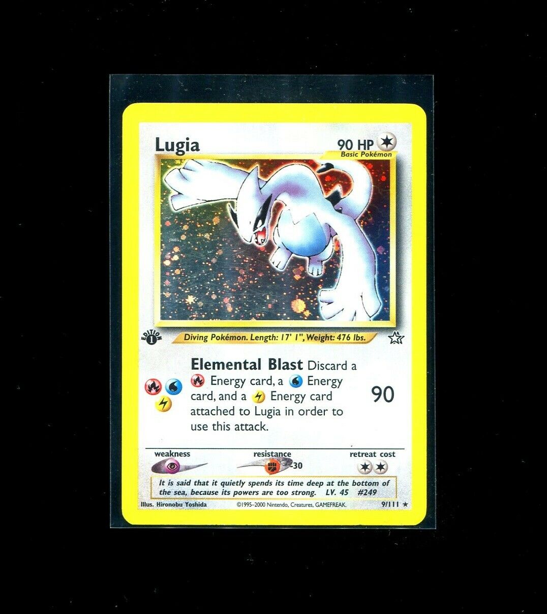 Pokemon Card Lugia 9111 1st edition Neo Genesis Holo Rare Played