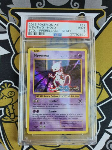 PSA 9 Mewtwo Mewtu Prerelease XY Evolutions STAFF Pokemon