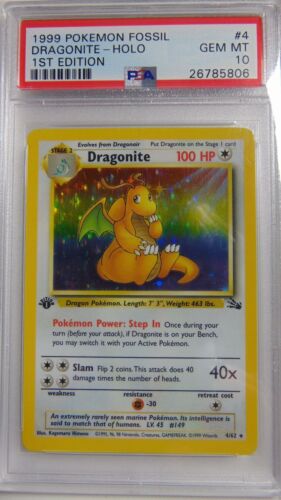 Dragonite 462 Fossil 1st Edition PSA 10 Gem Mint Holo Rare Pokemon Card