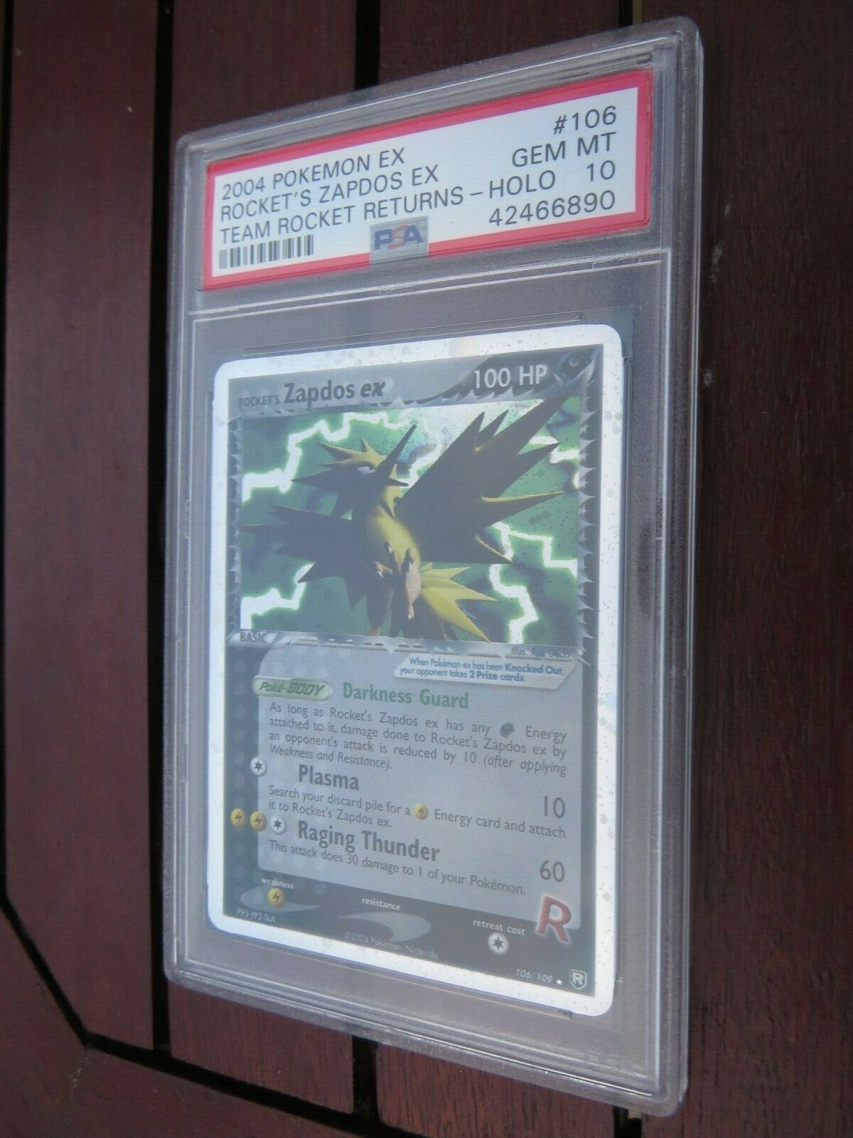 Pokemon Card  Team Rocket Returns  106 Zapdos ex ex  PSA 10 Gem Mint