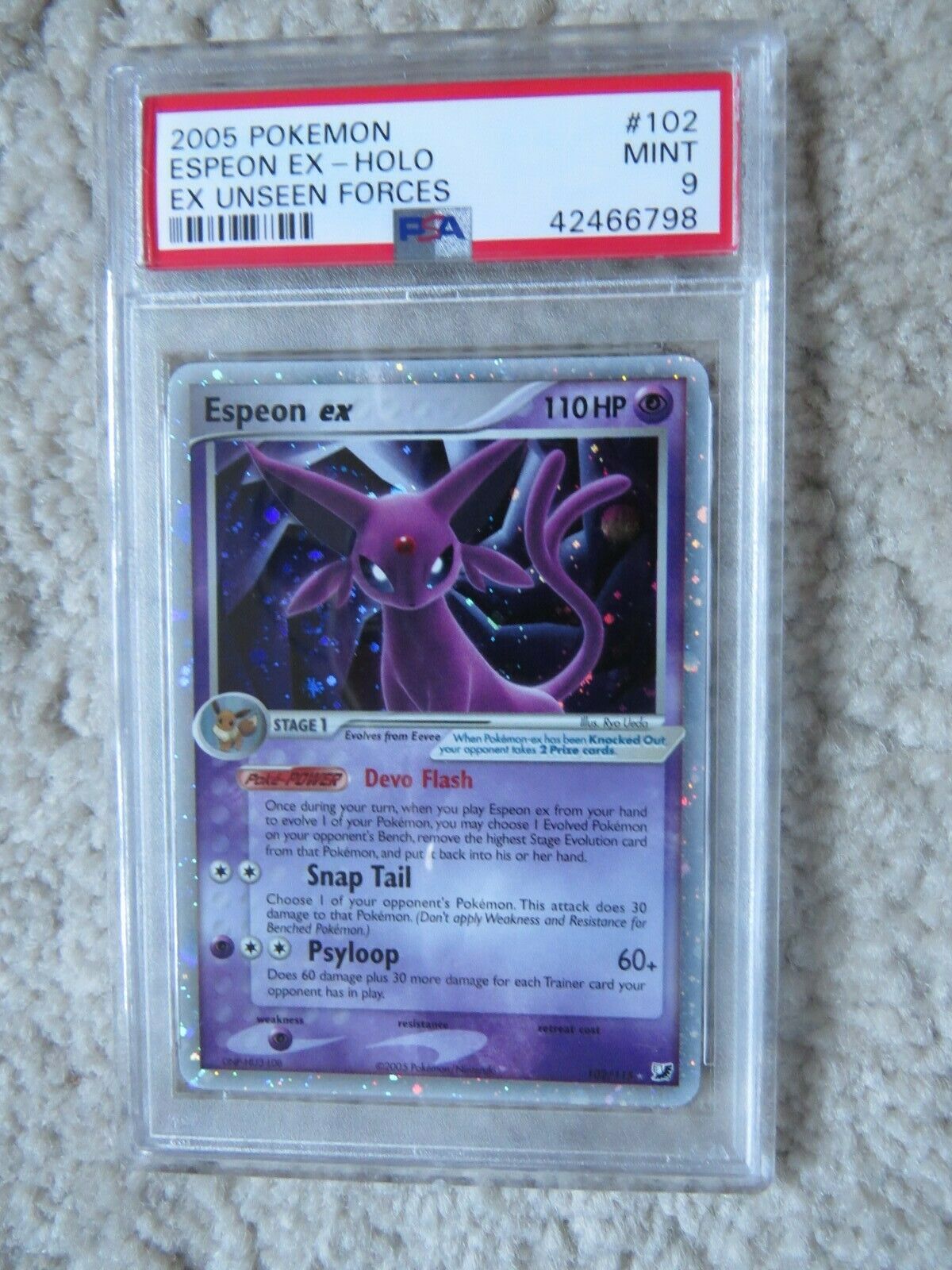 Pokemon Card  Ex Unseen Forces  102 Espeon ex PSA 9 Mint