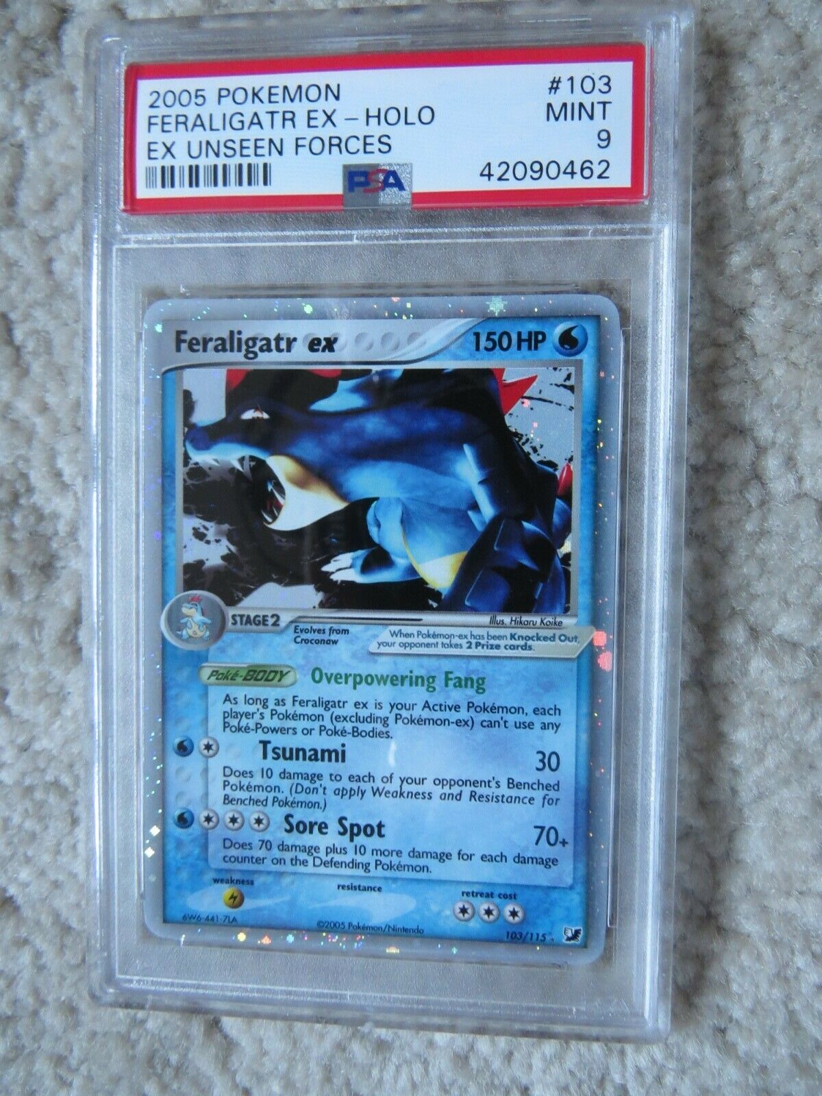 Pokemon Card  Ex Unseen Forces  103 Feraligatr ex PSA 9 Mint