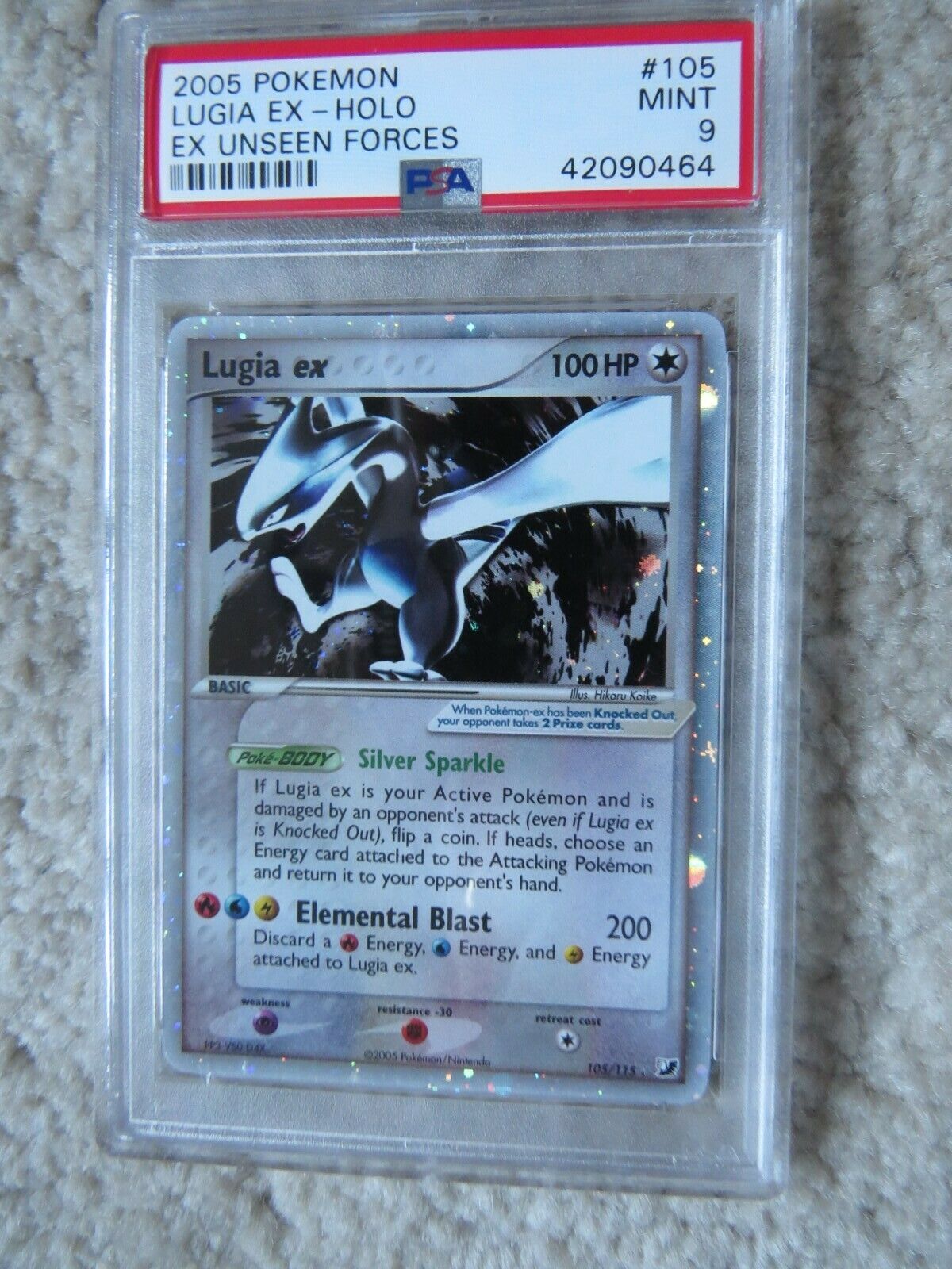 Pokemon Card  Ex Unseen Forces  105 Lugia ex PSA 9 Mint