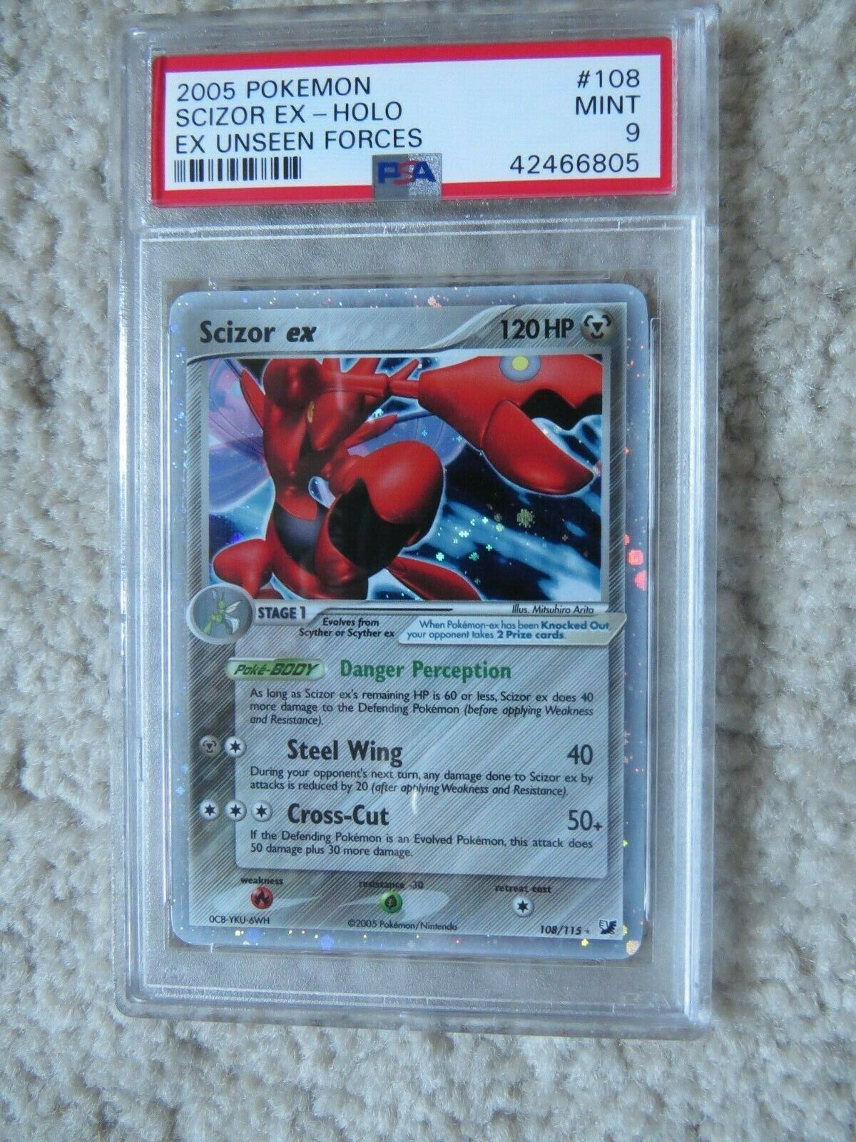 Pokemon Card  Ex Unseen Forces  108 Scizor ex PSA 9 Mint