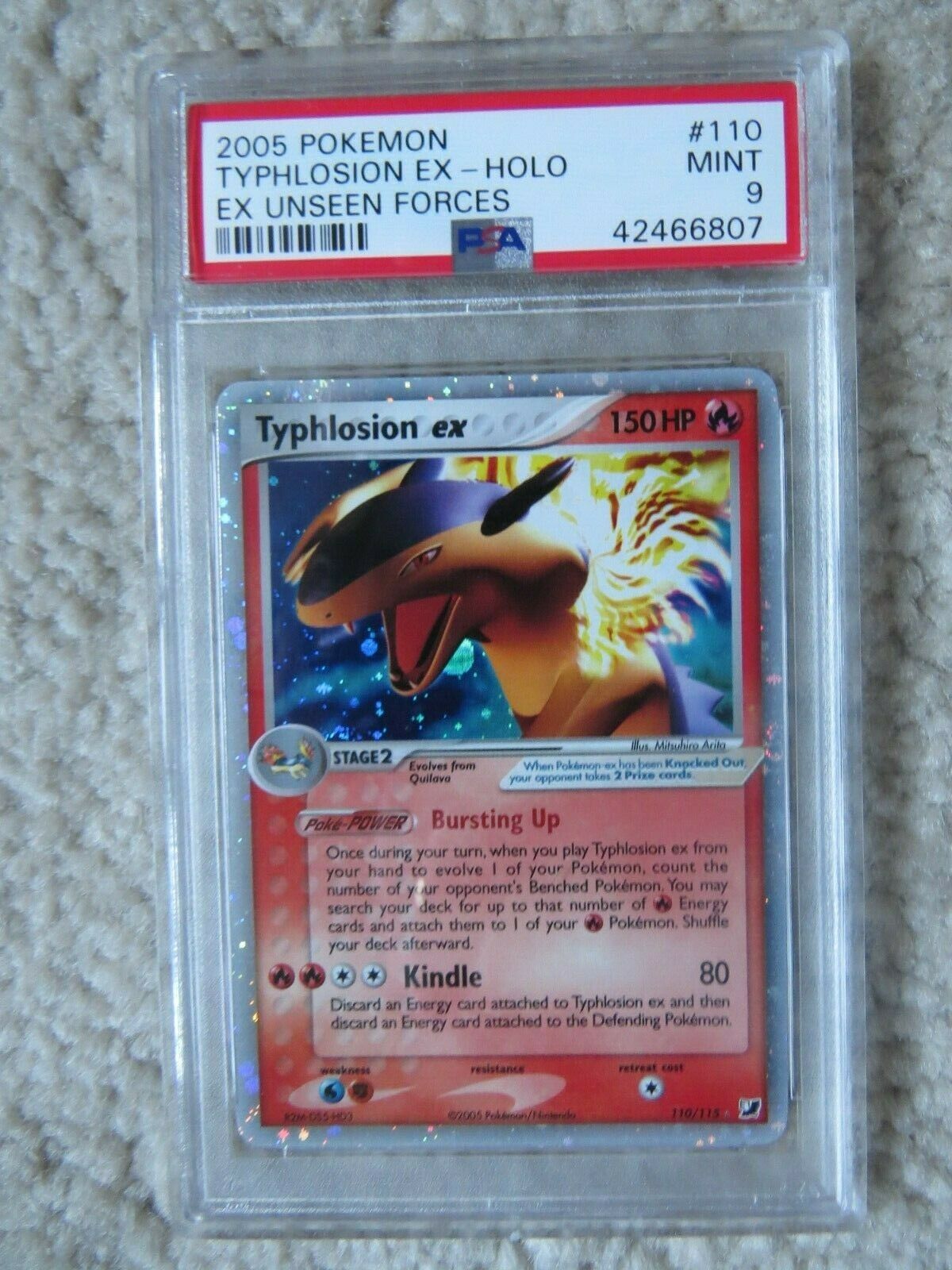 Pokemon Card  Ex Unseen Forces  110 Typhlosion ex PSA 9 Mint