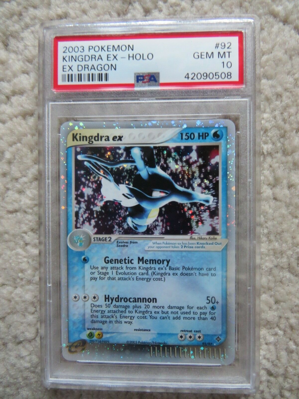 Pokemon Card  Ex Dragon 92 Kingdra ex PSA 10 Gem Mint