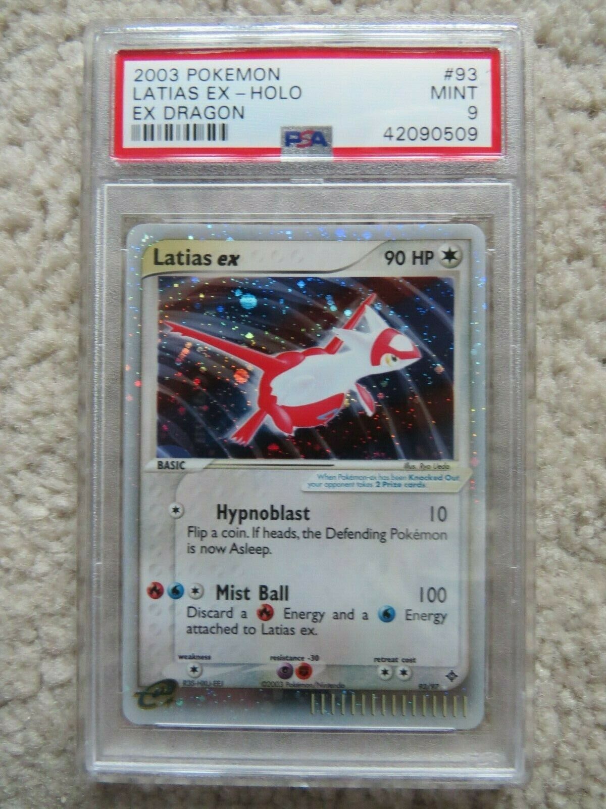 Pokemon Card  Ex Dragon 93 Latias ex PSA 9 Mint