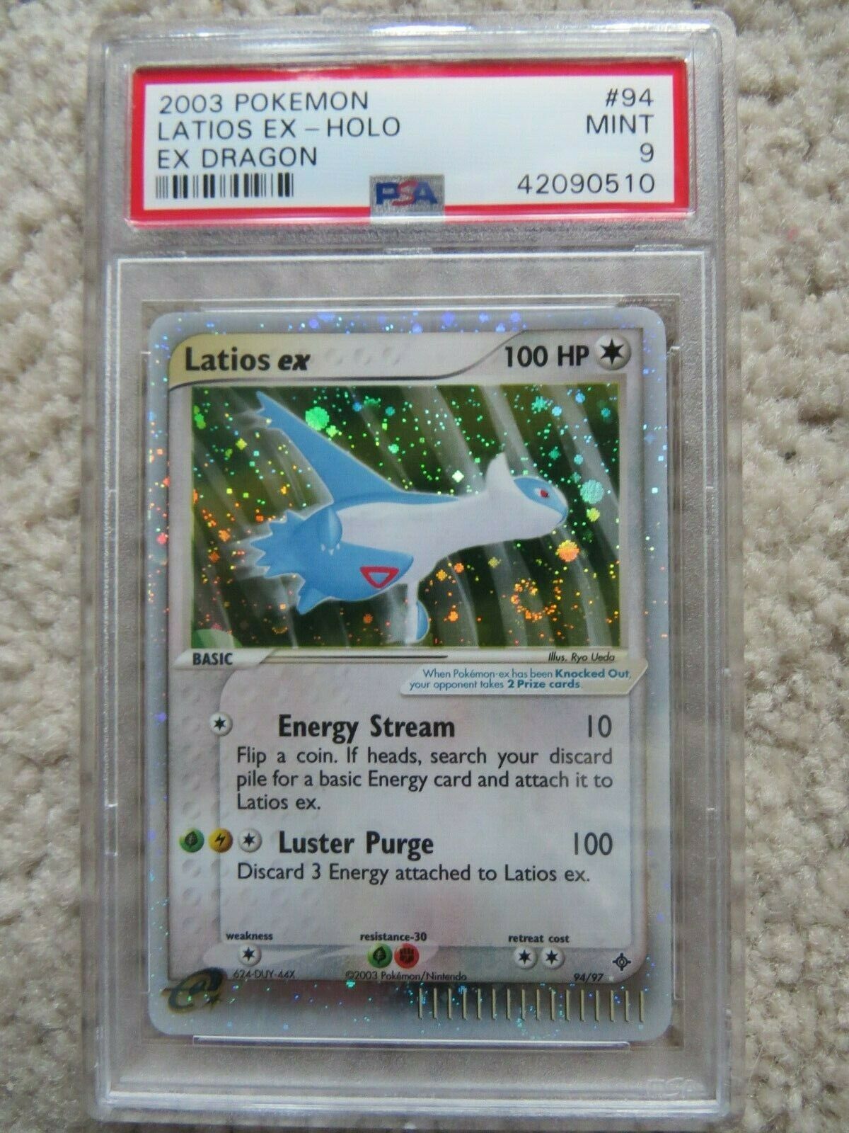 Pokemon Card  Ex Dragon 94 Latios ex PSA 9 Mint