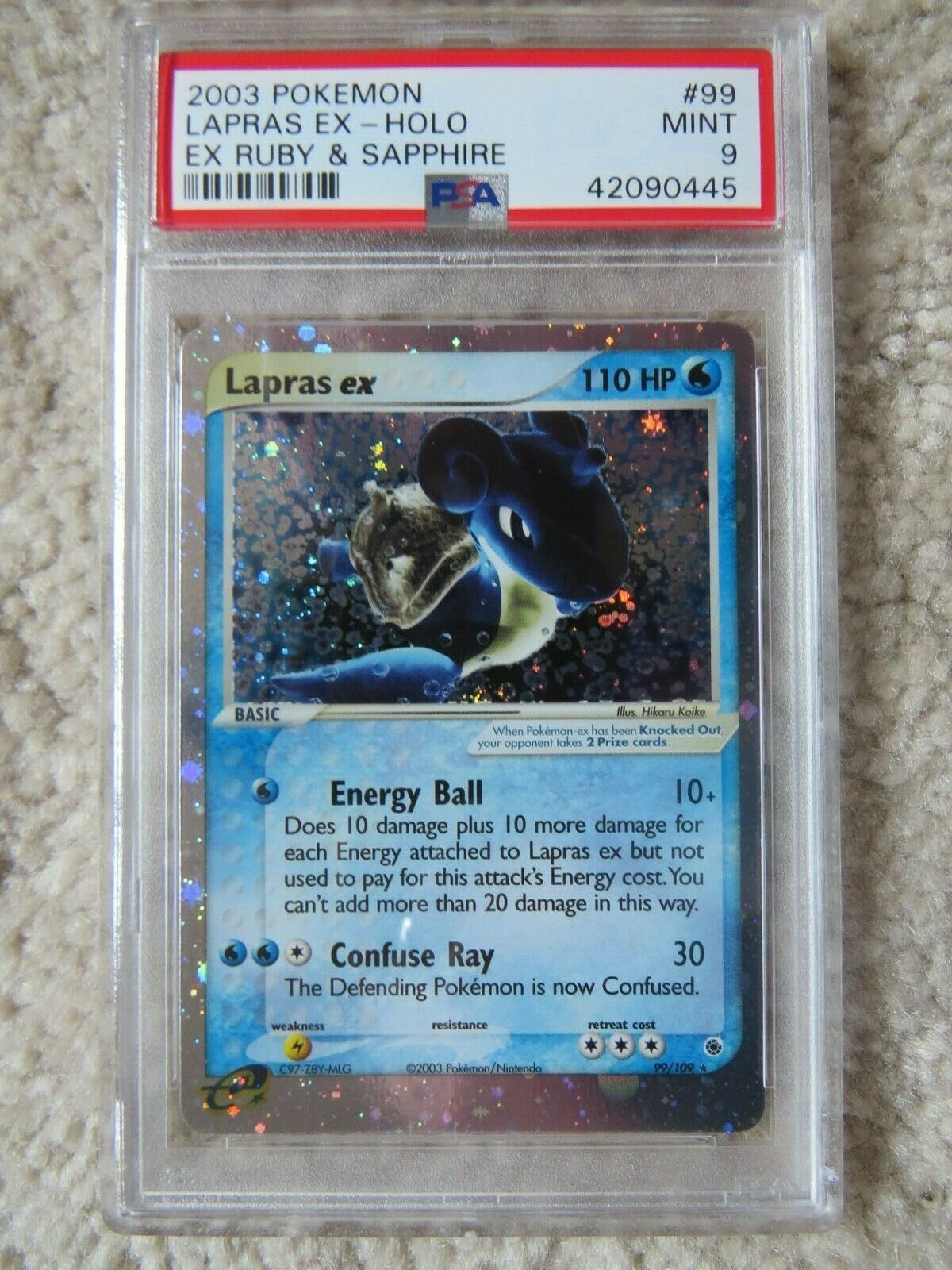 Pokemon Card  Ex Ruby  Sapphire 99 Lapras ex PSA 9 Mint