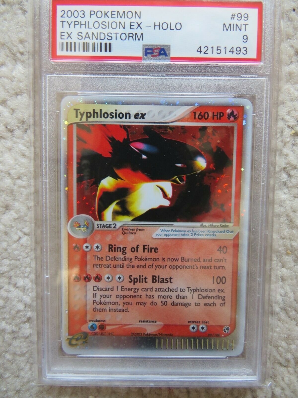 Pokemon Card  Ex Sandstorm  99 Typhlosion ex PSA 9 Mint