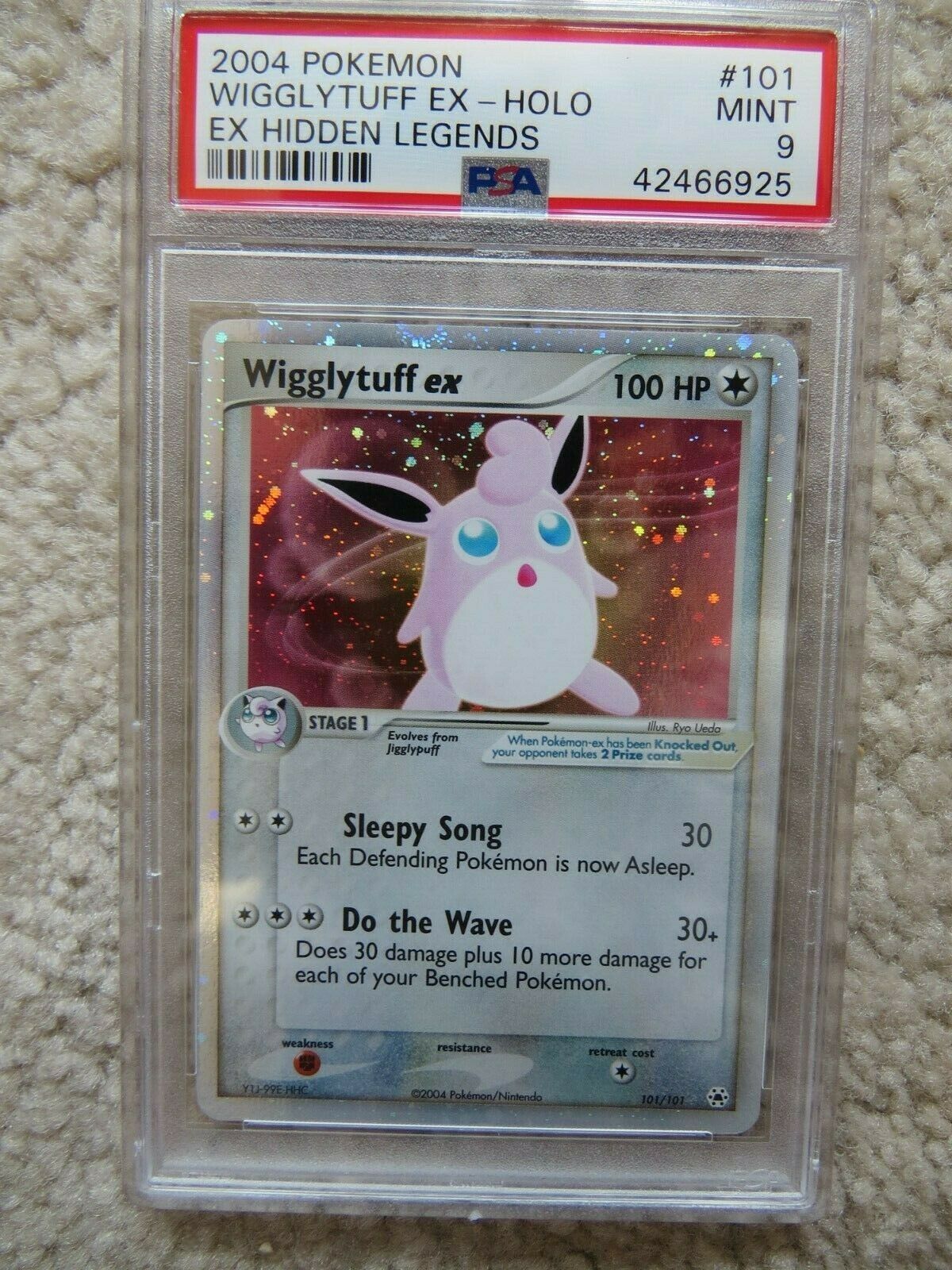 Pokemon Card  Ex Hidden Legends 101 Wigglytuff ex PSA 9 Mint