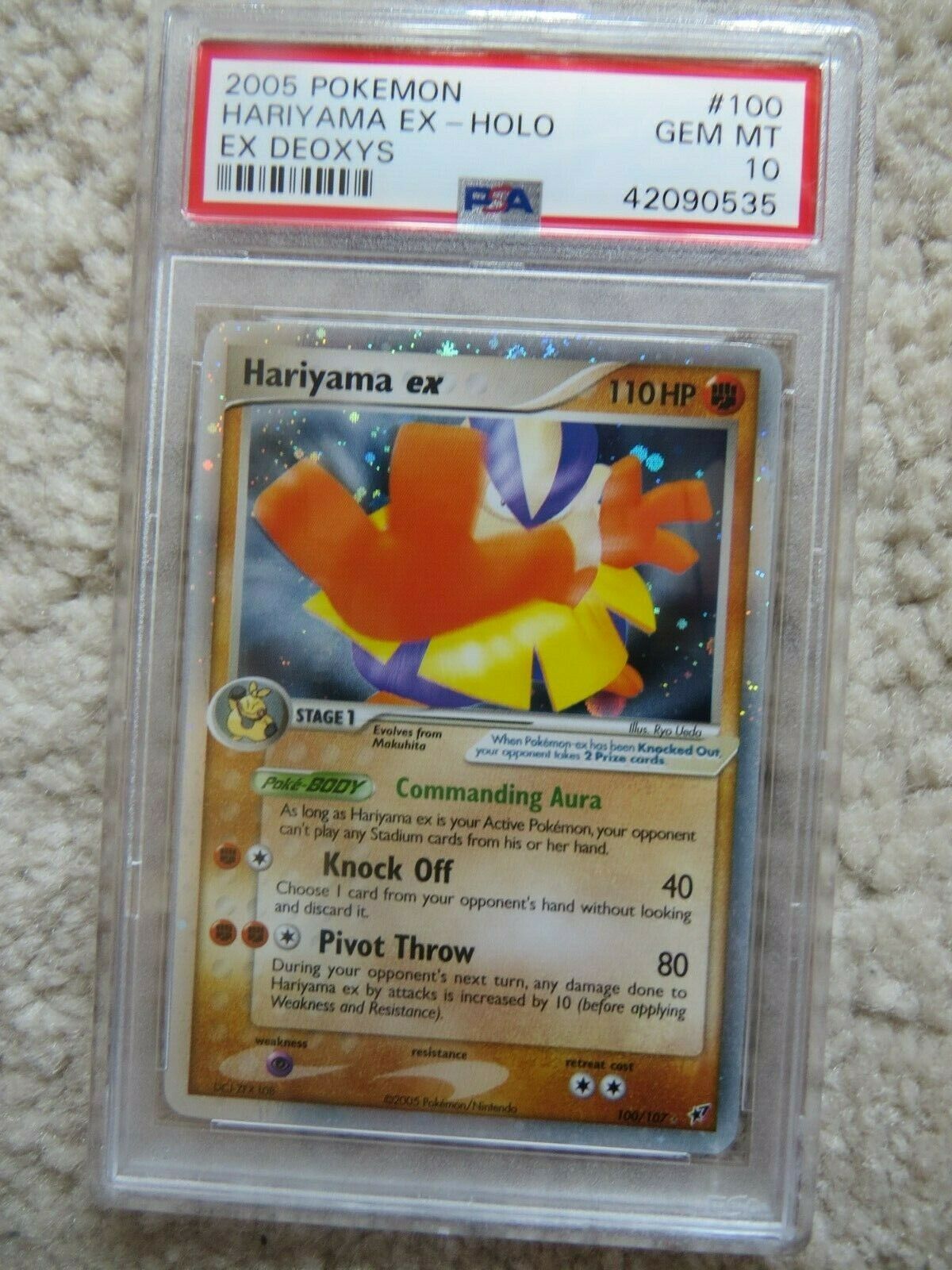 Pokemon Card  Ex Deoxys  100 Hariyama ex PSA 10 Gem Mint