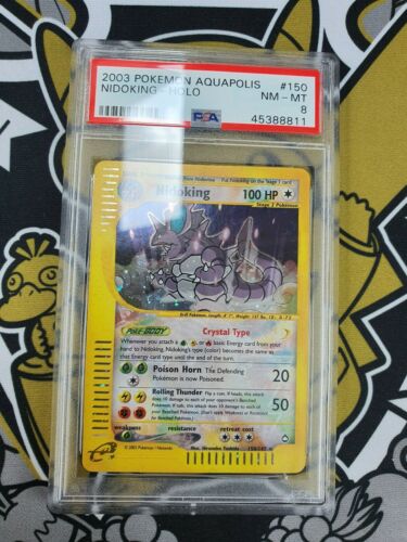 Nidoking Crystal Aquapolis Holo PSA 8 Pokemon