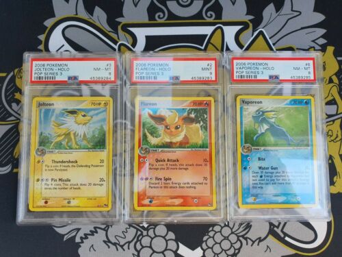 Flaeron Flamara Jolteon Blitza Vaporeon Aquana POP 3 Holo PSA 9 Mint Pokemon