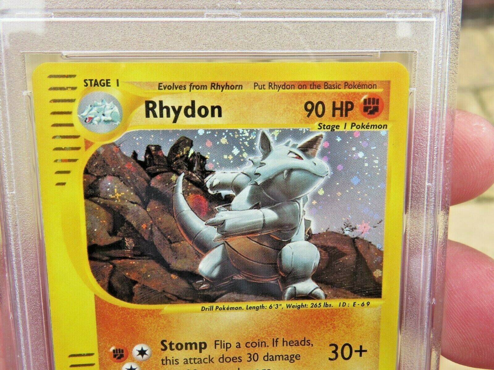 Pokemon Card  Skyridge Holo H27 Rhydon PSA 10 Gem Mint