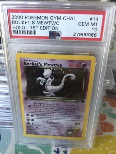 Pokemon Rockets Mewtwo Holo Rare 1st Edition Gym Challenge PSA 10 GEM MINT