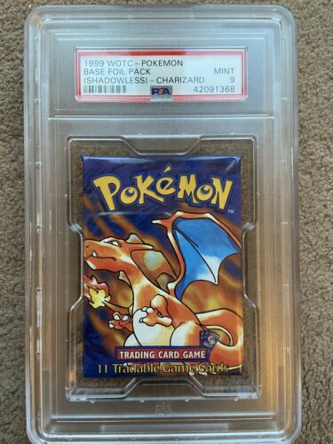 Pokemon Shadowless Charizard Booster Foil Pack PSA 9