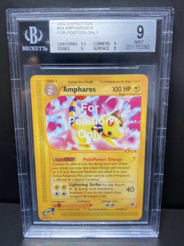 Pokemon Card Ampahros BGS 9 FPO For Position Only Test Card Expedition Mint PSA