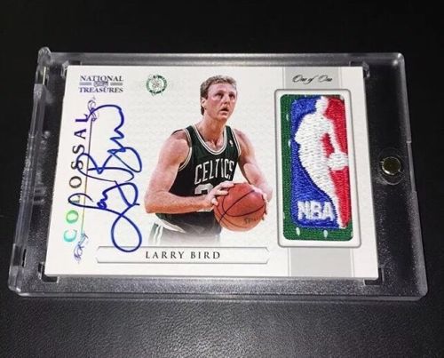 1213 Panini National Treasures LARRY BIRD Logoman Autograph 11 One Of One 