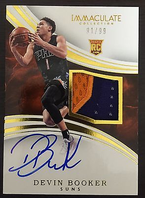 1516 IMMACULATE RC PATCH AUTOGRAPH DEVIN BOOKER 99 auto