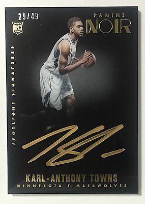 1516 NOIR SPOTLIGHT AUTOGRAPH RC KARLANTHONY TOWNS auto RARE