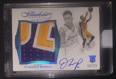 1516 FLAWLESS SAPHIRE RC NAME PATCH AUTOGRAPH DANGELO RUSSELL auto GREAT
