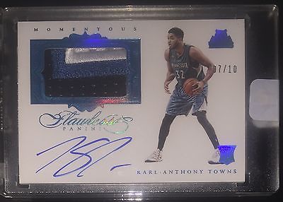 1516 FLAWLESS SAPHIRE RC PATCH AUTOGRAPH KARLANTHONY TOWNS auto GREAT