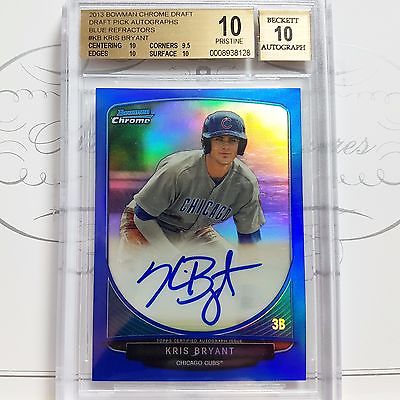 2013 Bowman Chrome Blue Refractor Auto Kris Bryant 99 BGS1010 Pristine Rare