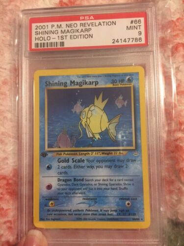 PSA 9 MINT Shining Magikarp Neo Revelation Holo 1st Edition 66 Pokemon Card