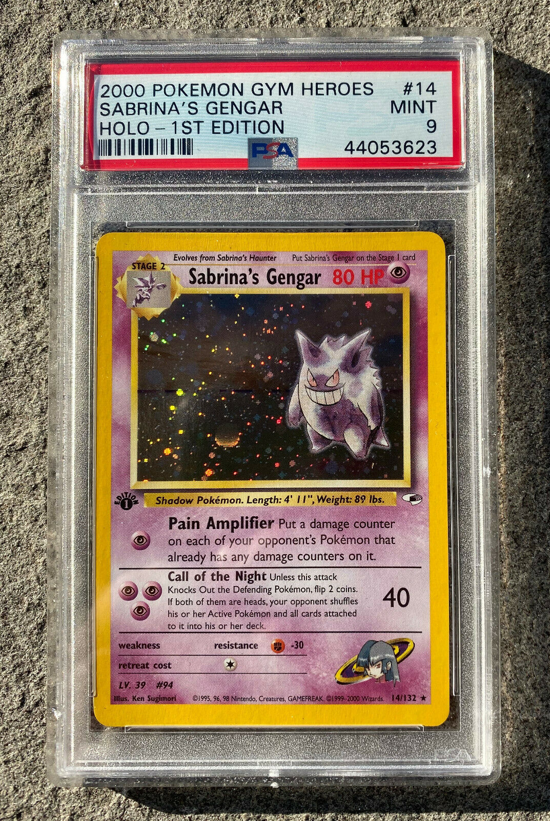 Pokemon Card  PSA 9 MINT 1st Edition Holo Sabrinas Gengar Gym Heros 2000