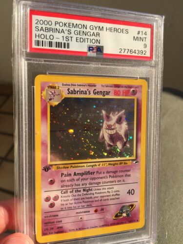 Pokemon PSA 9 Gym Heros 1 Edition Holo Sabrinas Gengar