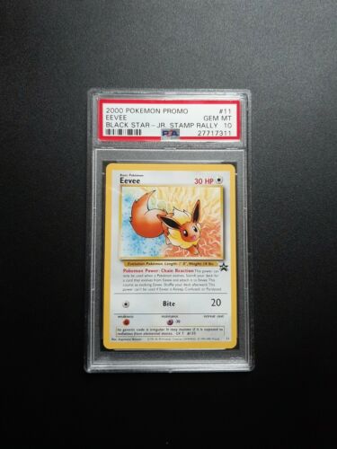 2000 Japanese Pokemon Eevee 11 Black Star Promo JR Stamp Rally PSA Gem Mint 10