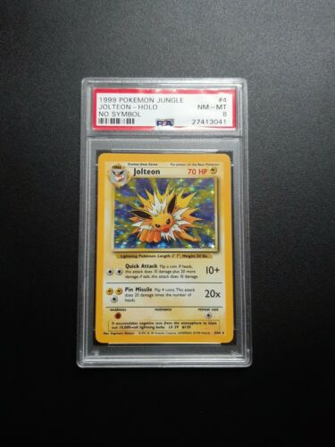 1999 Pokemon Jolteon Holo 464 No Symbol Jungle PSA NMMT 8  ErrorMisprint