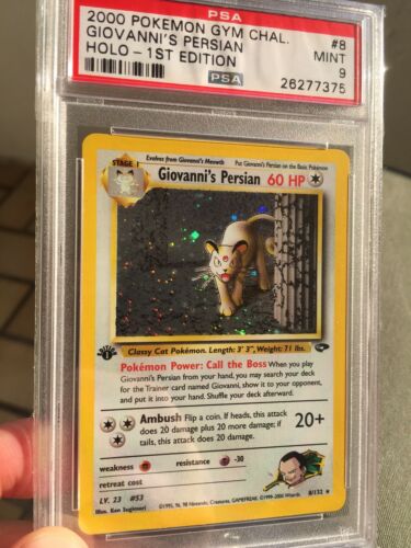 Pokemon PSA 9 Gym Challenge 1 Edition Holo Giovannis Persian