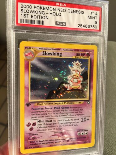 Pokemon PSA 9 Neo Genesis 1st Edition Holo Slowking Swirl