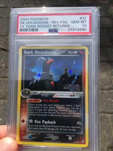 Pokemon PSA 10 EX Team Rocket Returns Reverse Holo Dark Houndoom