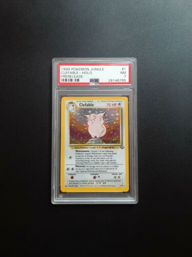 1999 Pokemon Clefable Prerelease Holo 164 Jungle PSA NM 7