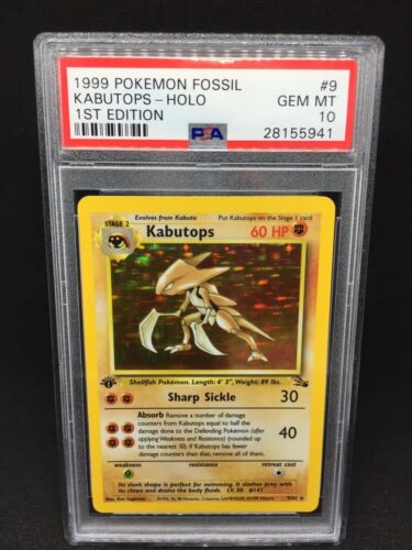 Pokemon PSA 10  Holo Fossil 1st Edition Kabutops