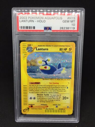 Pokemon PSA 10  Holo Aquapolis Lanturn