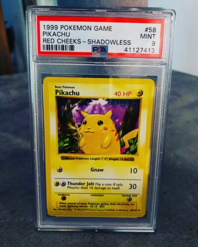 Pokemon Pikachu Shadowless RED Cheeks PSA 9