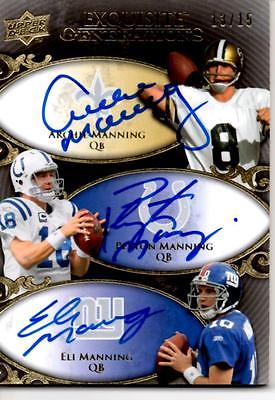 2008 UPPER DECK EXQUISITE ARCHIE PEYTON MANNING ELI MANNING triple AUTO 15