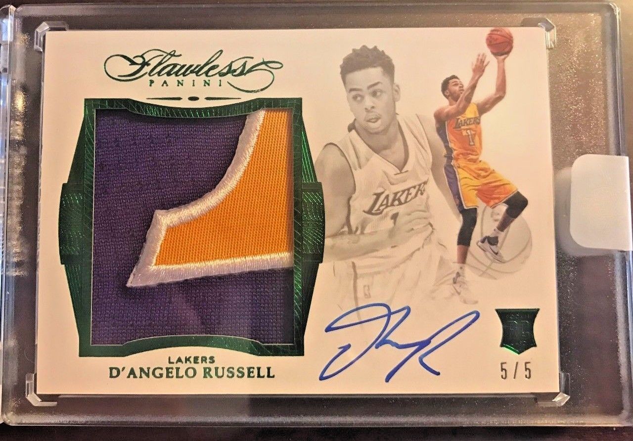 201516 Flawless Rookie Patch Auto DAngelo Russell 3 Color EMERALD SUPER RARE 