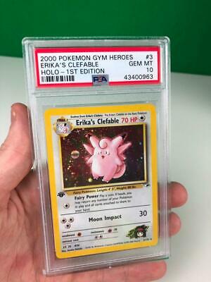 PSA 10 Erikas Clefable 1st Edition Gym Heroes Holo Holographic Pokemon Card