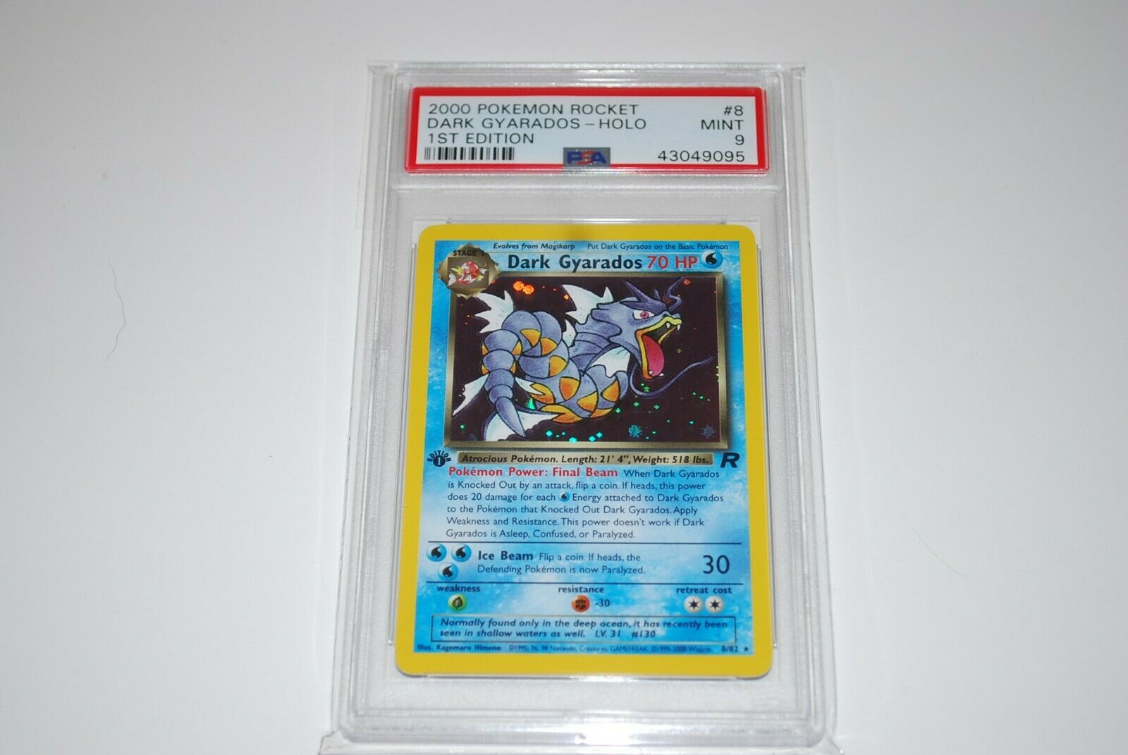 PSA 9 Mint 1st Edition Dark Gyarados Holo 882 Pokemon Card 19992000