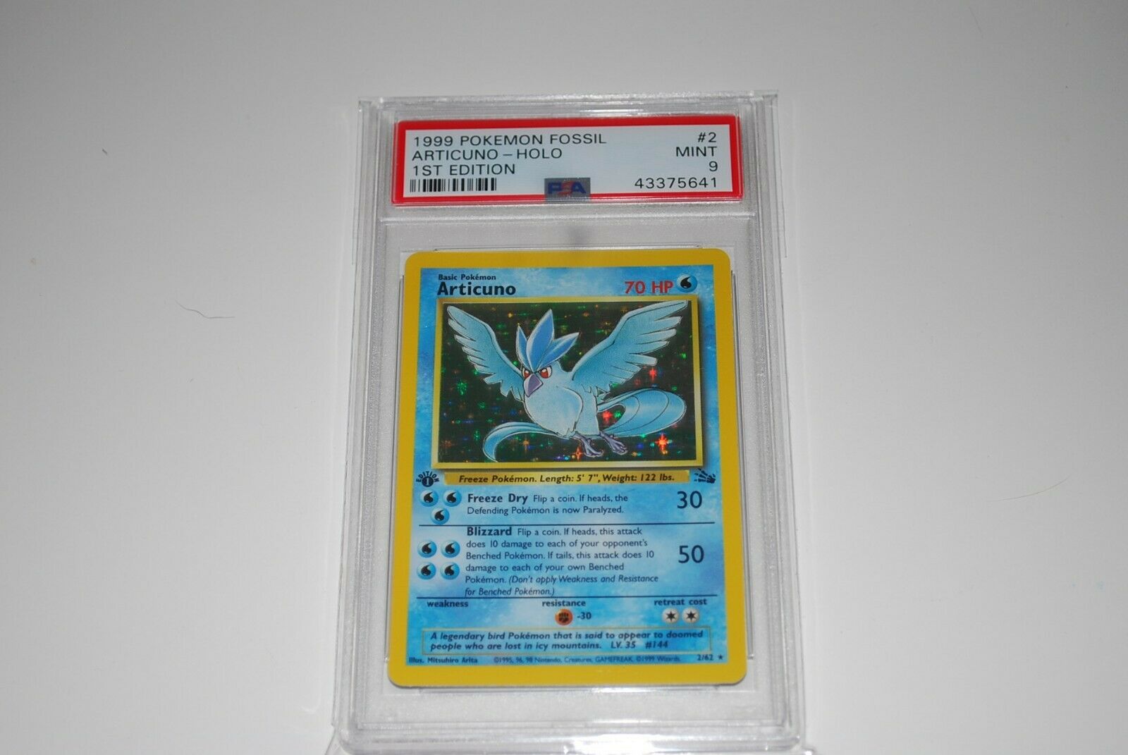 PSA 9 Mint 1st Edition Articuno Holo 262 Fossil Pokemon Card 1999