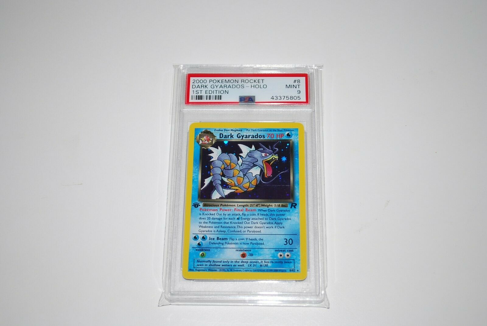 PSA 9 Mint 1st Edition Dark Gyarados Holo 882 Team Rocket Pokemon Card  