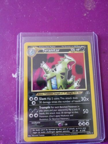 Pokemon Card Tyranitar 1275 Rare Holo 1st Edition Neo Discovery Mint